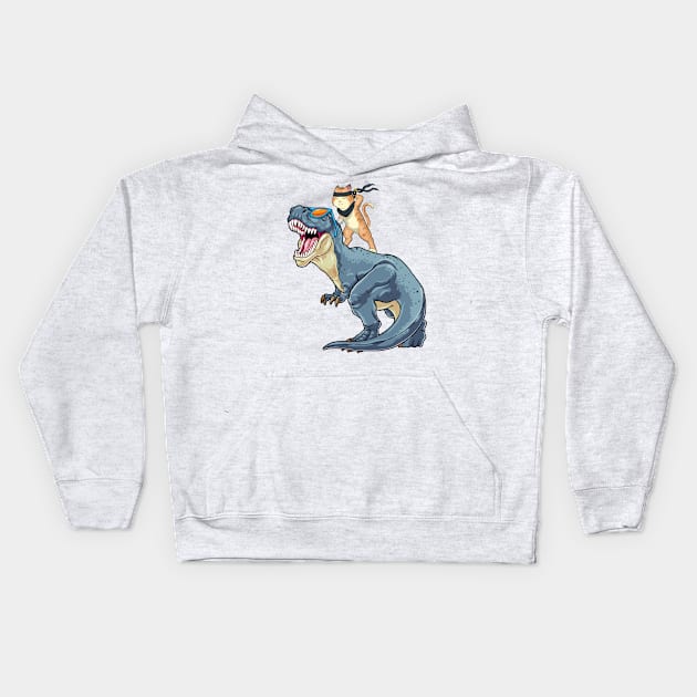 Feline Warrior Kids Hoodie by GoshWow 